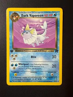 Dark Vaporeon 45/82 Pokemon Team Rocket 1ST EDITION Uncommon Card MP - Image 1