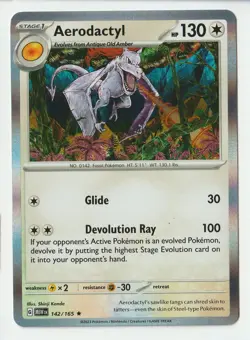 Aerodactyl 142/165 - 151 - Holo Rare - Pokemon TCG – NM - Image 1