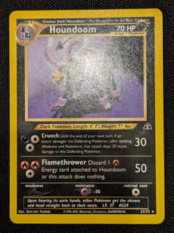 [AUS] Houndoom 23/75 Non-Holo Vintage English Pokemon Card Neo Discovery MP - Image 3