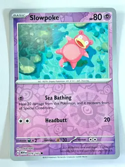 Slowpoke 079/165 Reverse Holo Common Scarlet & Violet 151 Pokemon - Near Mint NM - Image 1
