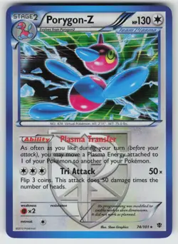 Porygon-Z 74/101 Holo Rare Plasma Blast Pokemon Near Mint - Image 1