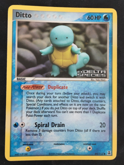 2005 Pokemon EX Delta Species Ditto Squirtle STAMPED Reverse Holo 64/113 - Image 1