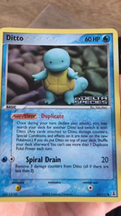 2005 Pokemon EX Delta Species Ditto Squirtle STAMPED Reverse Holo 64/113 - Image 2