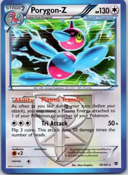 Porygon-Z (Team Plasma) #74/101 Reverse Holo Plasma Blast Pokemon NM/LP - Image 1