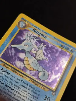 2000 VINTAGE POKEMON TCG KINGDRA 8 NEO GENESIS HOLO RARE MP-HP - Image 3