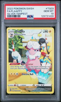 2022 Pokemon SWSH Silver Tempest Flaaffy Full Art #TG03 PSA 10 Gem Mint - Image 1