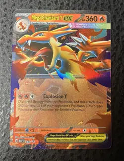 Pokemon Mega Charizard Y EX 030 MEP Full Art Holo 360 HP Flame English - Image 1