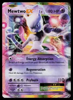 MEWTWO EX 52/108 HOLO EX RARE EVOLUTIONS POKEMON MP - Image 1