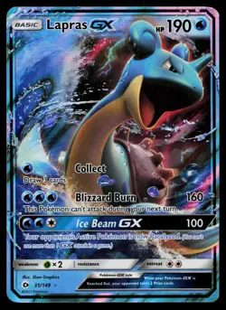 LAPRAS GX 35/149 HOLO ULTRA RARE SM BASE SET POKEMON NM - Image 1