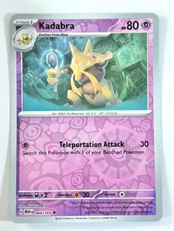 Kadabra 064/165 Reverse Holo Uncommon Scarlet & Violet 151 Pokemon Near Mint NM - Image 3