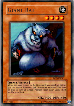 Yugioh Giant Rat DB1-EN045 Rare LP - Image 1