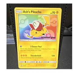 Ash's Pikachu SM108 SM Promo Cards Holo English HP 70 Pokemon TCG - Image 1