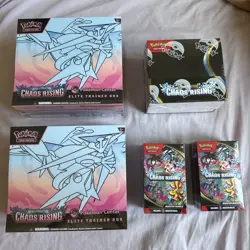 Pokemon TCG Chaos Rising 2 PC ETB + 2 Bundles + Booster Box All Sealed - Image 1