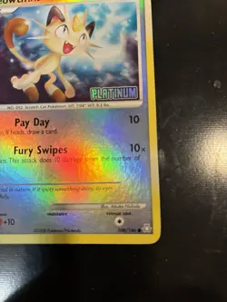 2008 Pokemon Burger King 106 Meowth - Reverse Holo - Image 2