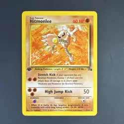 Pokemon Card TCG Fossil Hitmonlee 22/62 1999 WOTC Vintage Rare Non-Holo NM - Image 1