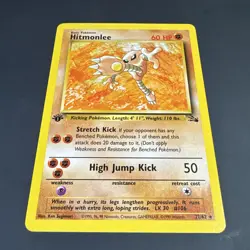 Pokemon Card TCG Fossil Hitmonlee 22/62 1999 WOTC Vintage Rare Non-Holo NM - Image 2