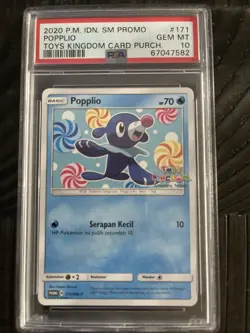 Indonesian Popplio Toys Kingdom Promo 171/SM-Pokemon PSA 10 2020 Sun & Moon - Image 1