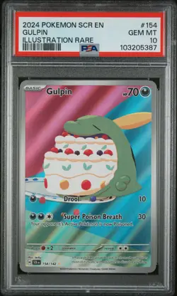 2024 POKEMON SCR EN-STELLAR CROWN ILLUSTRATION RARE #154 GULPIN PSA 10 - Image 1