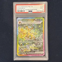 Pokemon 2025 Pre-Prismatic Evolutions Leafeon EX 144 PSA Mint 9 EN English - Image 1