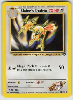 Blaine's Dodrio 32/132 Uncommon Gym Challenge Pokemon Unlimited MP - Image 1