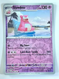 Slowbro 080/165 Reverse Holo Uncommon Scarlet & Violet 151 Pokemon Near Mint NM - Image 1