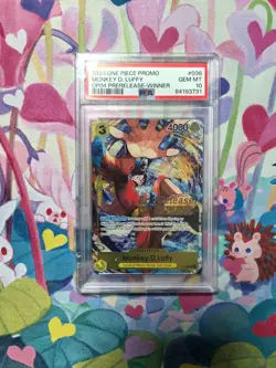 One Piece Monkey D. Luffy Winner P-036 OP04 Pre-Release Winner PSA 10 - Image 1