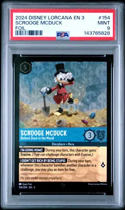 2024 DISNEY LORCANA EN 3-INTO THE INKLANDS FOIL #154 SCROOGE MCDUCK PSA 9 - Image 1