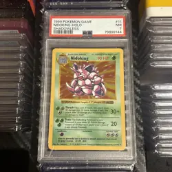 Pokemon Nidoking Holo Rare Shadowless 11/102 Base Set Vintage 1999 PSA 7 NM Card - Image 1