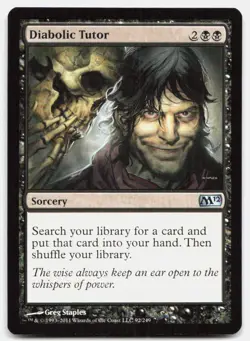 Diabolic Tutor 92 Uncommon Magic 2012 (M12) Magic: The Gathering Near Mint - Image 1