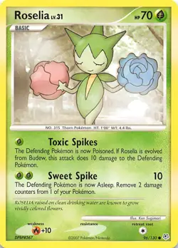 Roselia 96/130 Diamond and Pearl Pokemon - Image 1