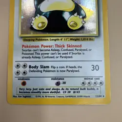 1999 Pokemon Jungle Snorlax #11/64 Holo Unlimited No Symbol Error - Image 3