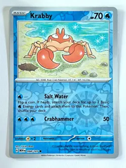Krabby 098/165 Reverse Holo Common Scarlet & Violet 151 Pokemon TCG Near Mint NM - Image 3