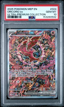 2025 POKEMON MEP EN-ME BLACK STAR PROMO #024 ORICORIO EX PSA 10 - Image 1