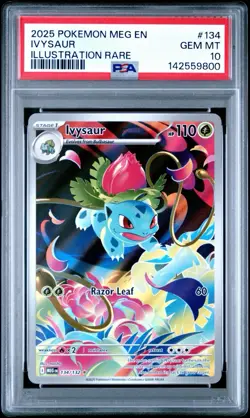 PSA 10 IVYSAUR #134 2025 POKEMON MEG EN-MEGA EVOLUTION ILLUSTRATION RARE - Image 1