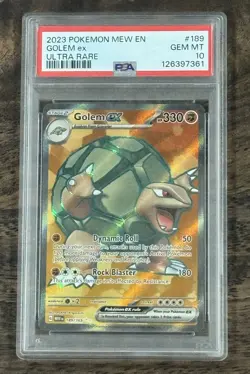 🪨 Golem ex 189/165 PSA 10 🪨 Scarlet & Violet 151 Ultra Rare Pokemon - Image 1