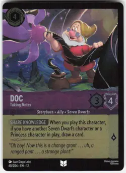 Doc Taking Notes Foil Foil 40/204 Wilds Unknown Disney Lorcana - Image 1