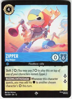 Zipper Big Helper 150/204 Wilds Unknown Disney Lorcana - Image 1