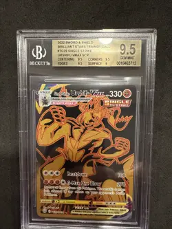 BECKETT 9.5 POKEMON SW&SH BRILLIANT STARS FULL ART/SINGLE STRIKE URSHIFU VMAX - Image 1