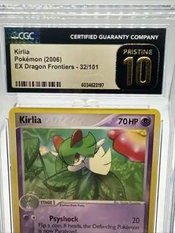 CGC Pristine 10 EX Dragon Frontiers Kirlia Reverse Holo 32/101 Pokemon 2006 🔥 - Image 2