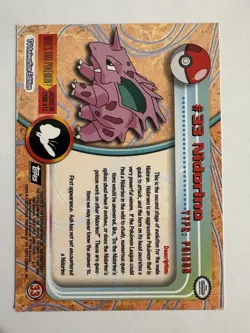 Nidorino #33 Black Label Second Edition Topps Pokemon 1999 - Good Condition - Image 2