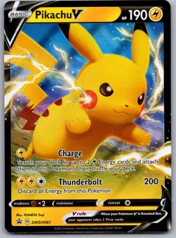 Pikachu V SWSH061 Near Mint Sword Shield Black Star Promo Cards Pokemon Shipnow - Image 1