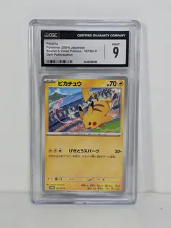 Japanese Pokemon Scarlet & Violet Pikachu 197/SV-P Promo Gym Participation CGC 9 - Image 1