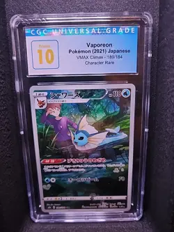 2021 Pokemon VMAX Climax Vaporeon Character Rare 189/184 CGC Perfect 10 Low Pop - Image 1