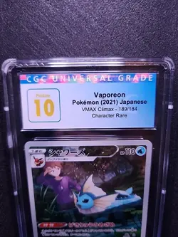 2021 Pokemon VMAX Climax Vaporeon Character Rare 189/184 CGC Perfect 10 Low Pop - Image 2