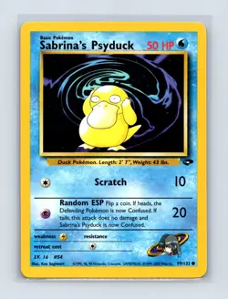 Sabrina's Psyduck 99/132 Common Gym Challenge Pokemon Unlimited Lightly Played - Image 1