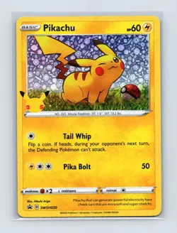 Pikachu SWSH039 Holo Promo Miscellaneous Cards & Products Pokemon Lightly Played - Image 1