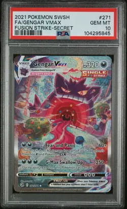 Pokemon Card Gengar VMAX 271/264 Fusion Strike PSA 10 Gem Mint - Image 1