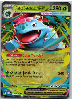 Mega Venusaur ex 003/132 Double Rare Mega Evolution Pokemon NM - Image 1