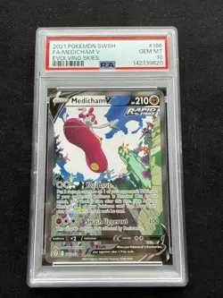 Medicham V PSA 10 GEM MINT - 186/203 - Evolving Skies - Pokemon TCG Alt Art - Image 1