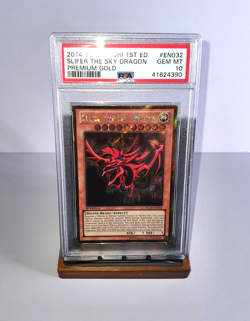 Yu-Gi-Oh Slifer The Sky Dragon Premium Gold 1st ed Secret Rare PGLD-EN032 PSA 10 - Image 1